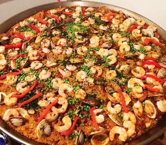The delicious Paella for our evening of wine at Suzanne & Kenny's