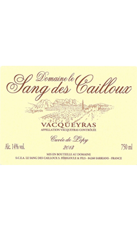 A product image for Sang des Cailloux Vacqueyras Vielles Vignes ‘Cuvee Lopy’