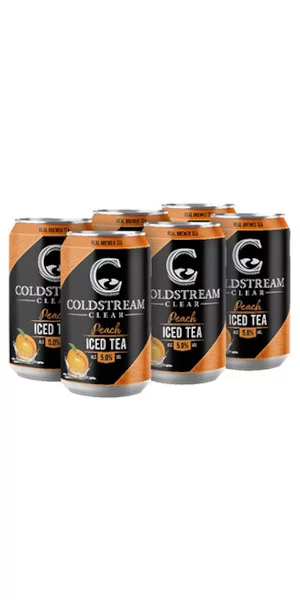 A product image for Coldstream Clear – Peach Ice Tea 6pk