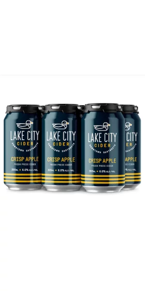 A product image for Lake City Crisp Apple – 355ml Cans 6pk
