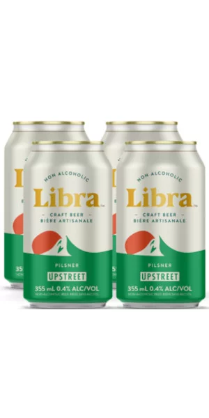 A product image for Upstreet – Libra Non Alcoholic Pilsner 4pk