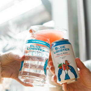 Product image for NS Spirit Co. - Blue Lobster Strawberry Rhubarb Vodka Soda 6pk