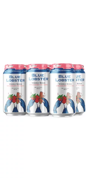 A product image for NS Spirit Co. – Blue Lobster Strawberry Rhubarb Vodka Soda 6pk