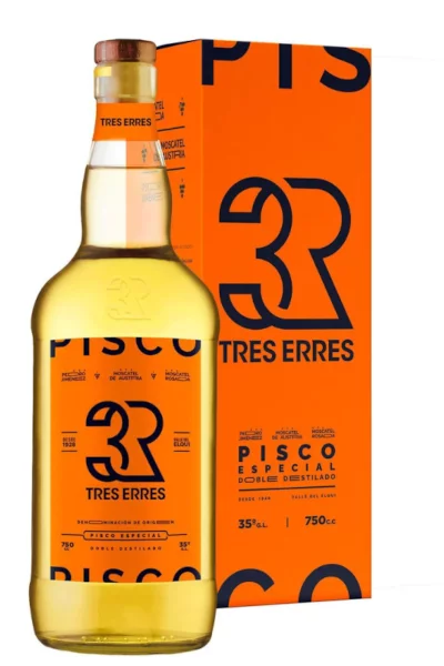 A product image for Pisco Tres Erres 35°