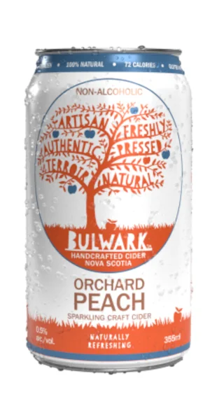 A product image for Bulwark – Non Alcoholic Peach Cider