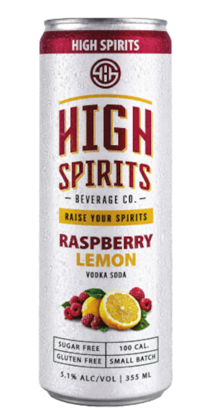 High Spirits Beverage Co. – Raspberry Lemon Vodka Soda 6pk